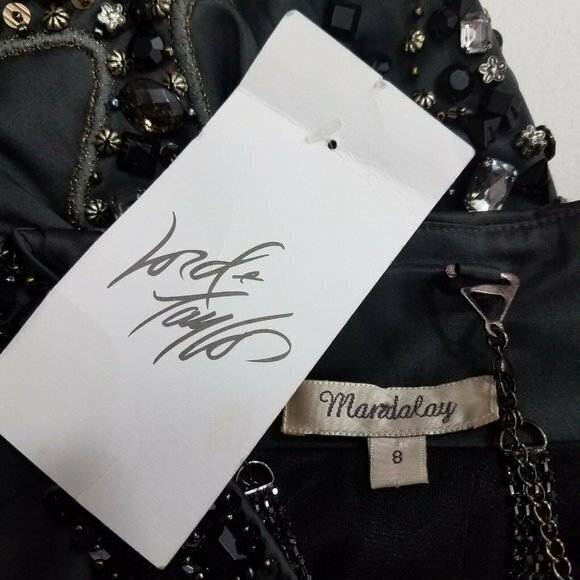 Mandalay Lord & Taylor Gray Beaded Spaghetti Strap - Picture 9 of 10